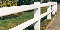 Post and rail fencing